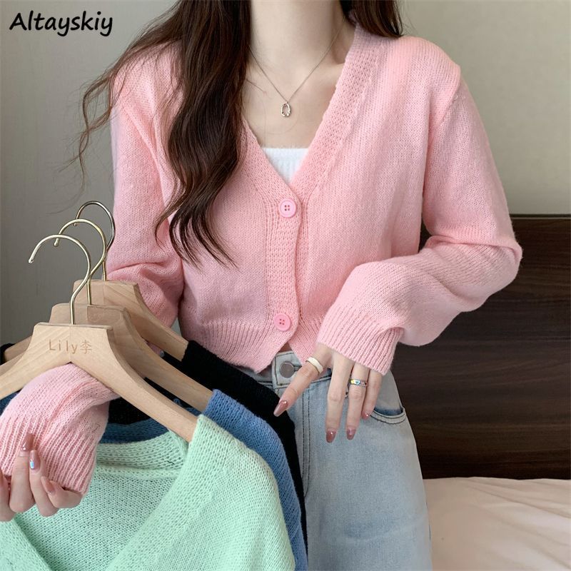 Summer Clothing Aesthetic - Cardigan corto donna Slim autunno ragazza