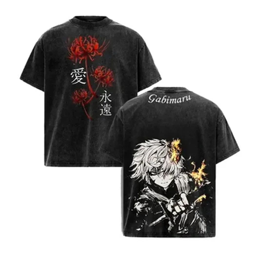 Vintage Summer Clothing Men - T-shirt Anime Giapponese Hell's Paradise Gabimaru