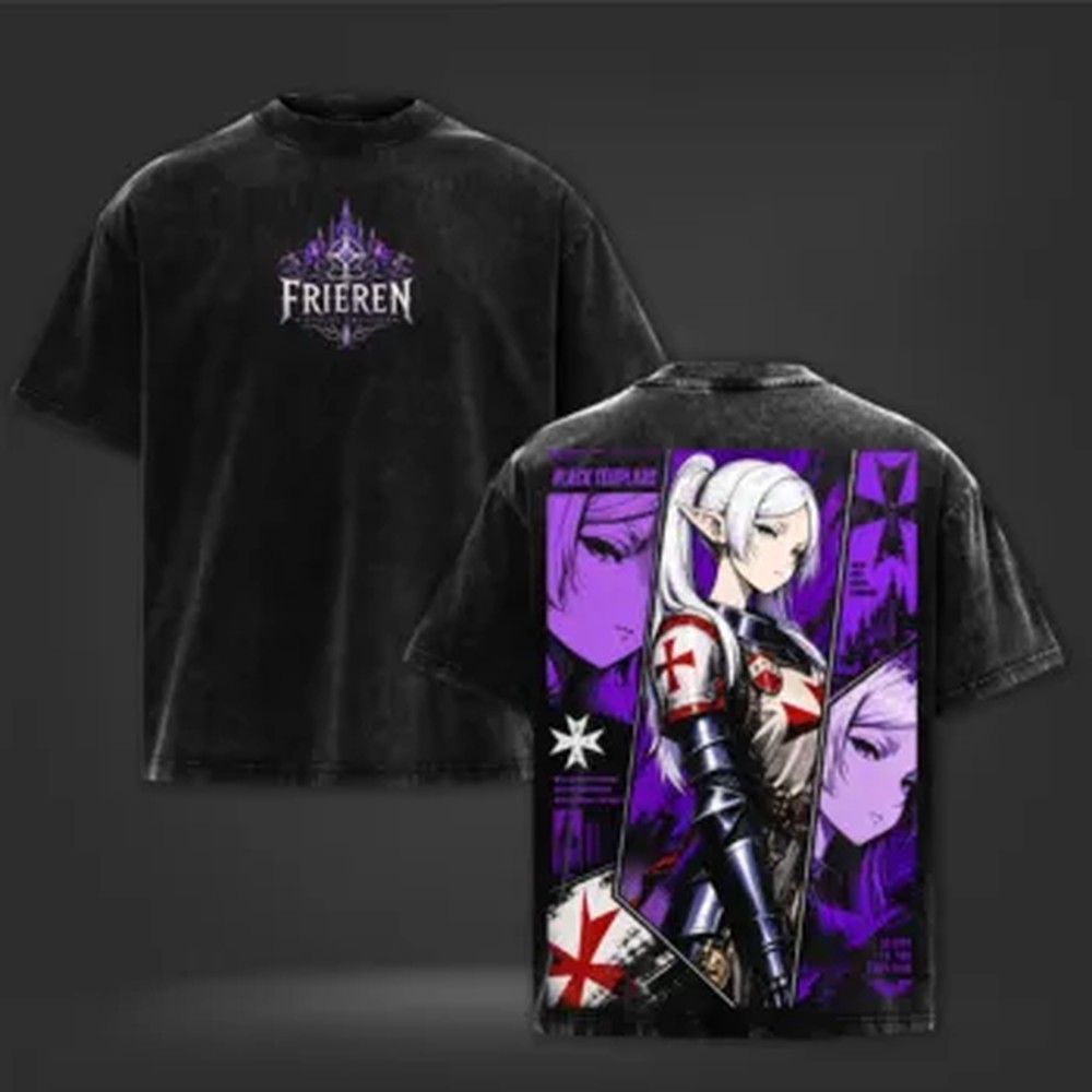 Vintage Summer Clothing Men - T-shirt Anime Frieren di Tendenza 2026,