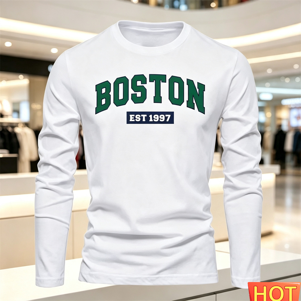 Summer Clothing Us - T-shirt a maniche lunghe da uomo