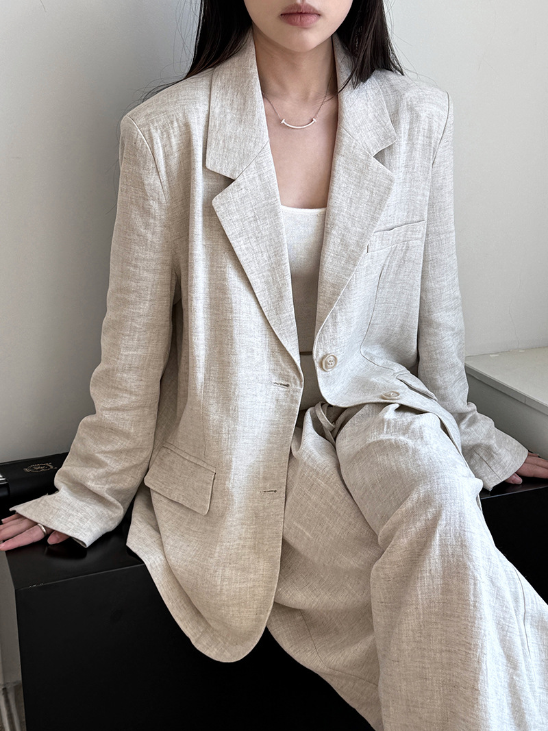 Summer Clothing Material - Autunno High-end Materiale di lino Giacca
