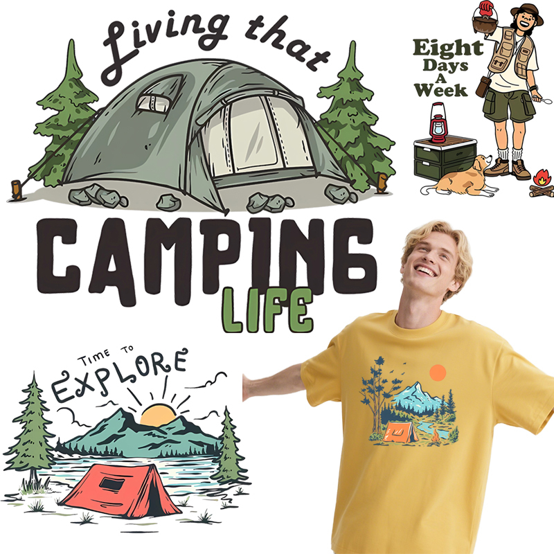 Summer Clothing Pictures - Abbigliamento estivo da campeggio DTF, stampa