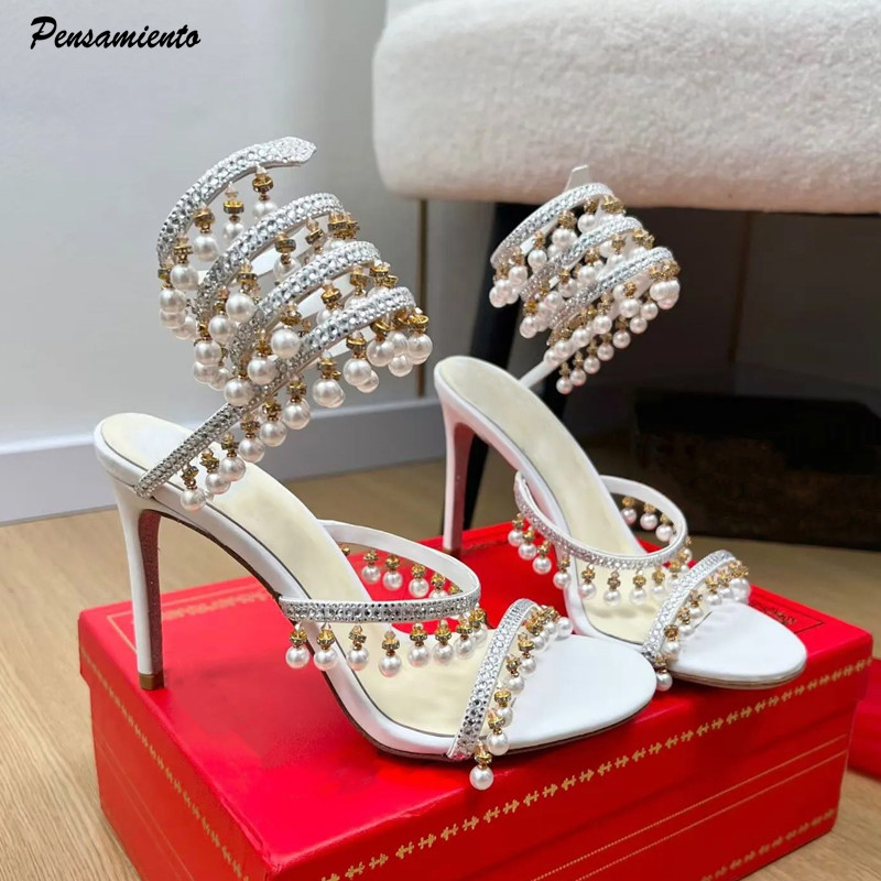 Summer Clothing Sale - Sandali gladiatore da donna con strass