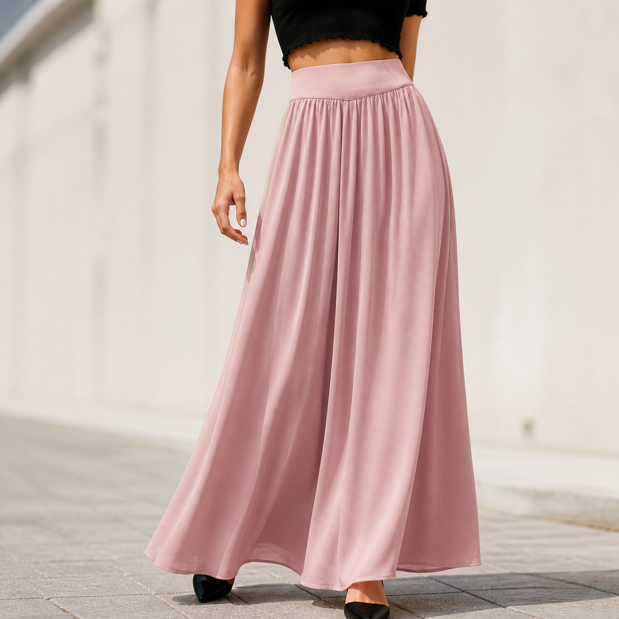 Summer Clothing Essentials Women - Pantaloni Lunghi Leggeri a Vita Alta