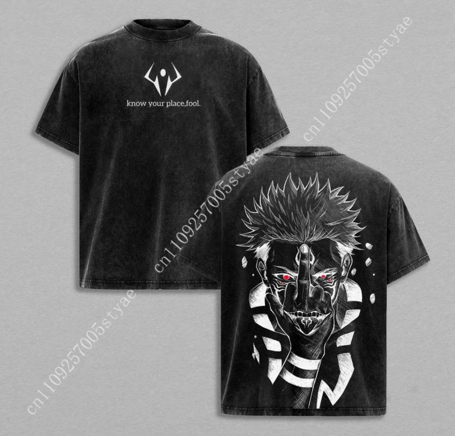 Vintage Summer Clothing Men - T-shirt Grafica Anime Ryomen Sukuna, Maglietta