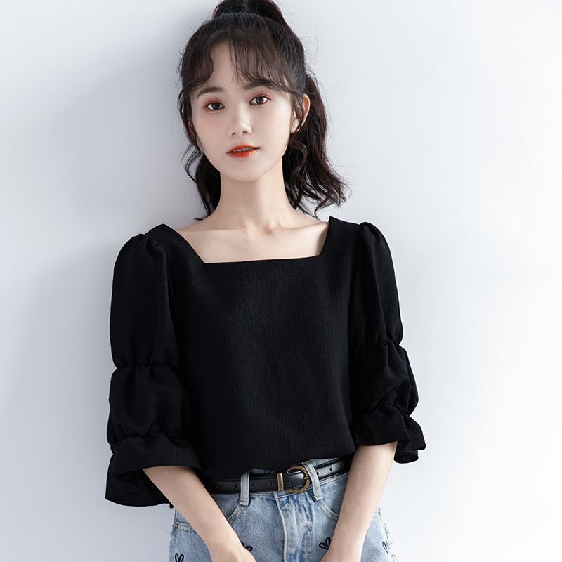 Summer Youth Clothing - Camicetta Coreana Plissettata a Maniche Corte