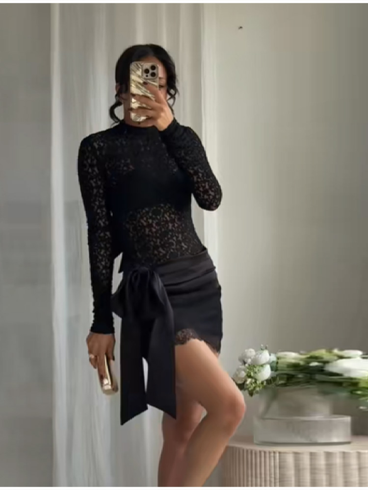 Set di pizzo nero alla moda Mi - Summer Vacation Clothing Women recensione e prezzo