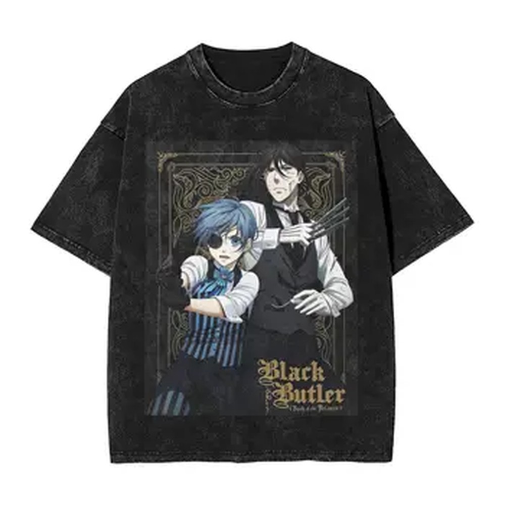 T-shirt con grafica Anime Blac - Vintage Summer Clothing Men recensione e prezzo