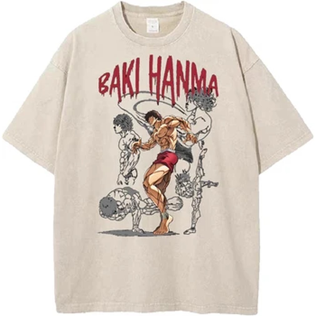 T-shirt con Stampa Manga Baki, - Vintage Summer Clothing Men recensione e prezzo